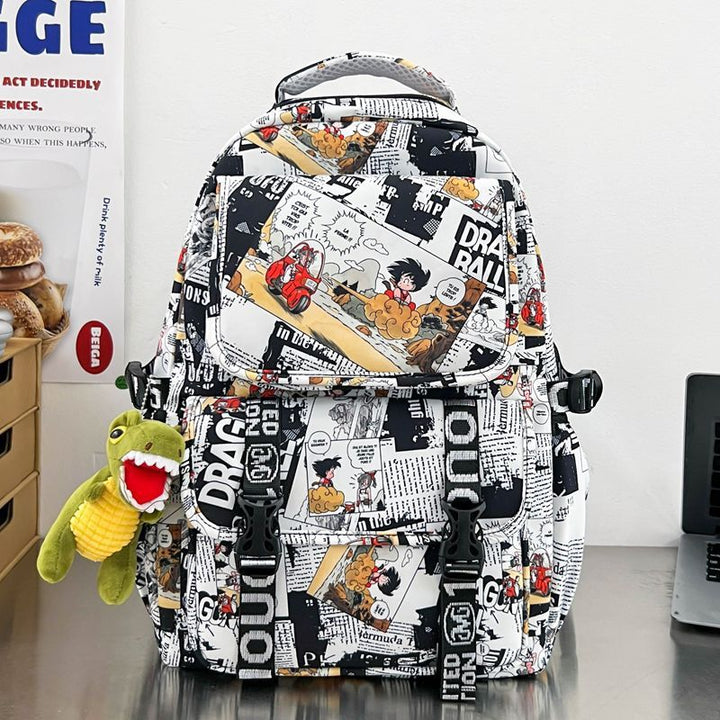 Backpack in Comic Design with Soft Plush Pendant Bowlift