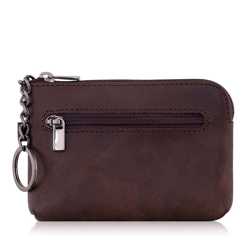 Compact Leather Zippered Cardholder Bowlift