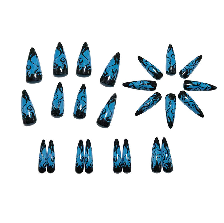 Artificial nails with glamorous tip design Bowlift