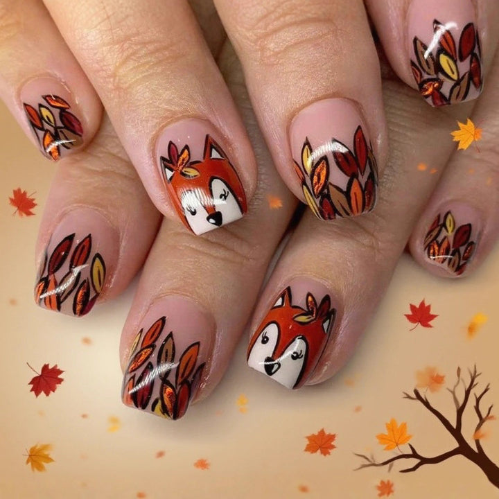 Seasonal Fox-Inspired Nail Art Bowlift
