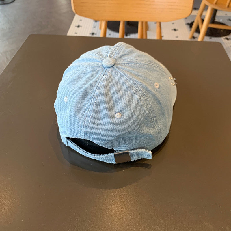 Unisex Distressed Cotton Adjustable Baseball Cap Bowlift
