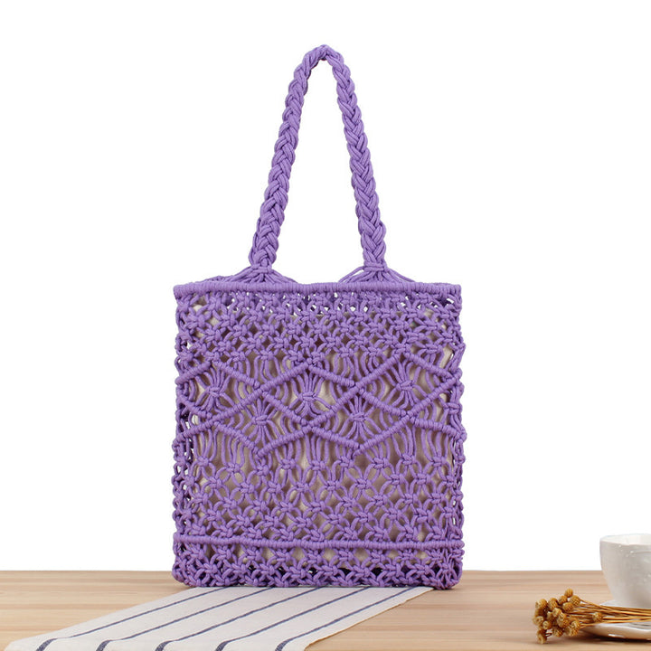 Hand-knitted tote bag with geometric patterns Bowlift