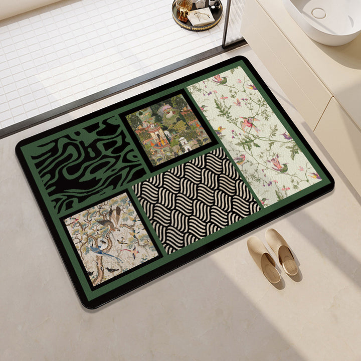 Geometric Patterned Memory Foam Bath Mat Bowlift