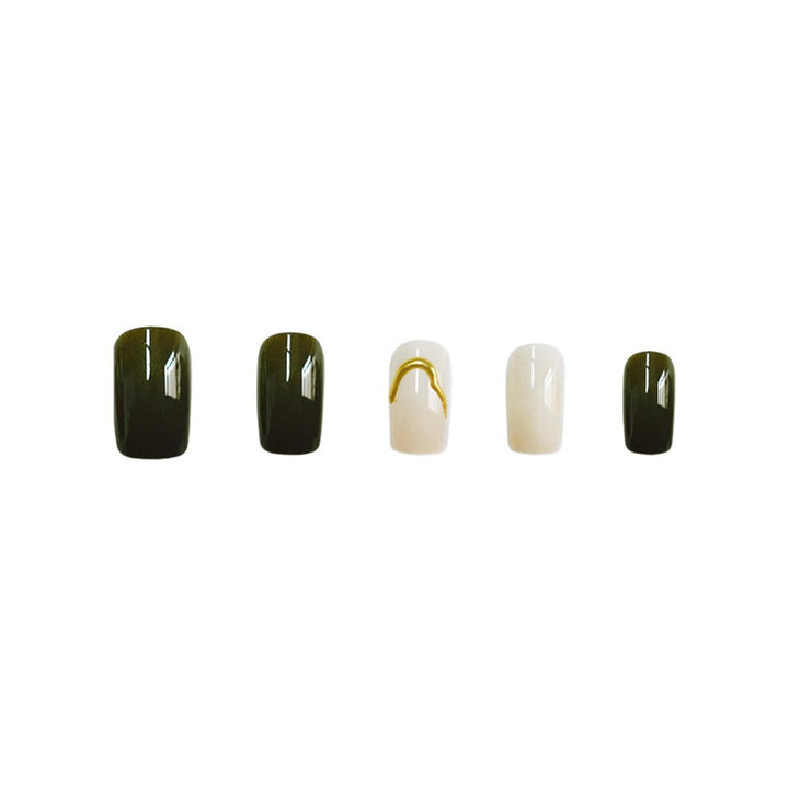 Elegant Press-On Nail Enhancements with Unique Design Bowlift