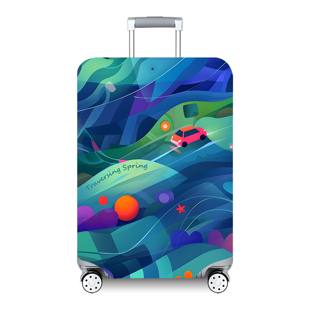 Unisex hard-shell travel suitcase with artistic landscape design Bowlift