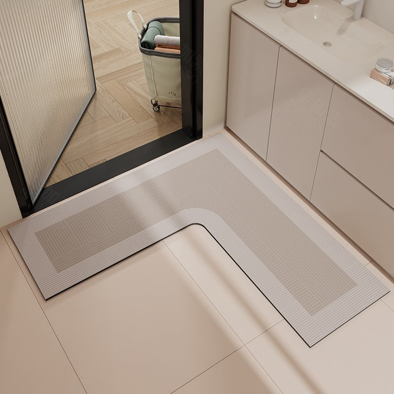 L-Shaped Decorative Bath Mat Bowlift