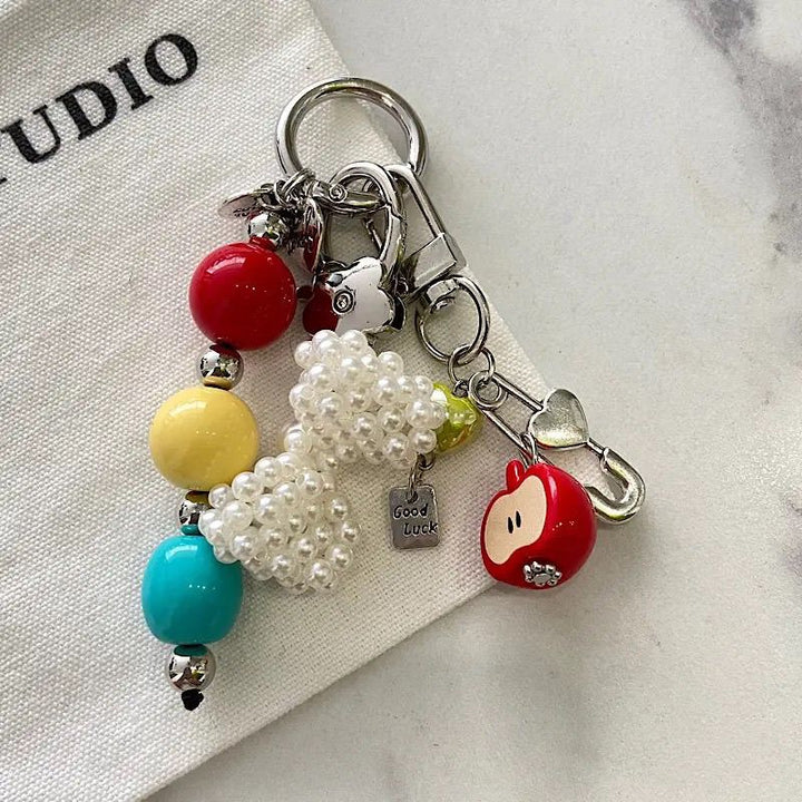 Playful Beaded Charm Keychain Bowlift