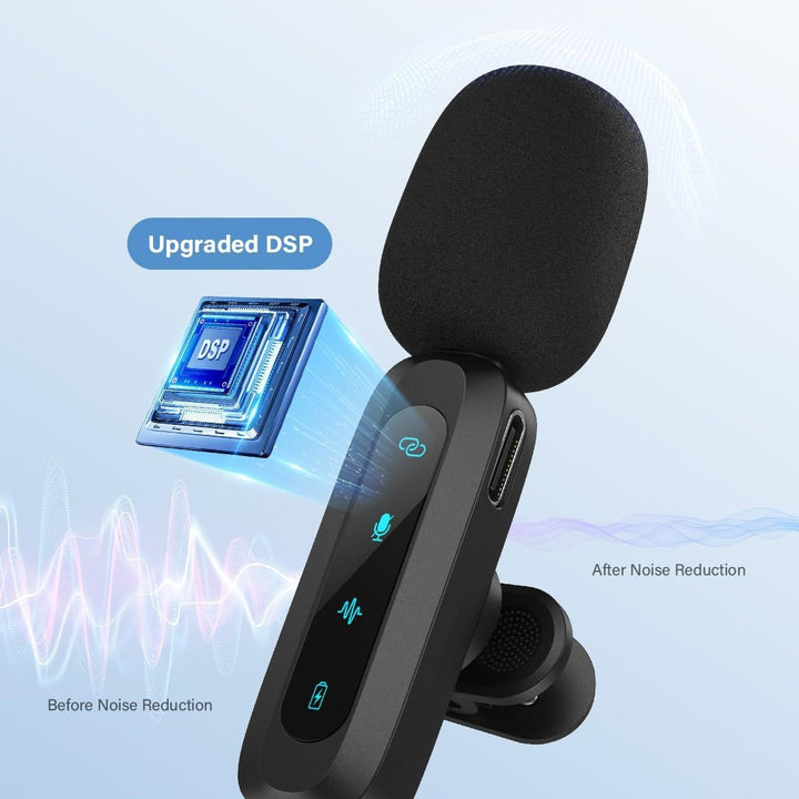 Wireless Lavalier Microphone with High-Sensitivity Audio Recording Bowlift