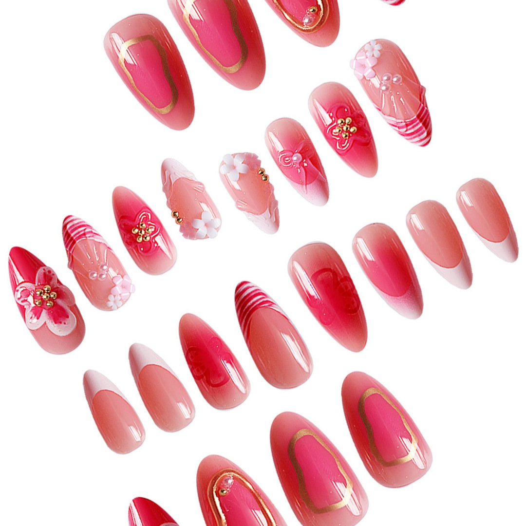Floral Elegance Nail Art Extensions Bowlift