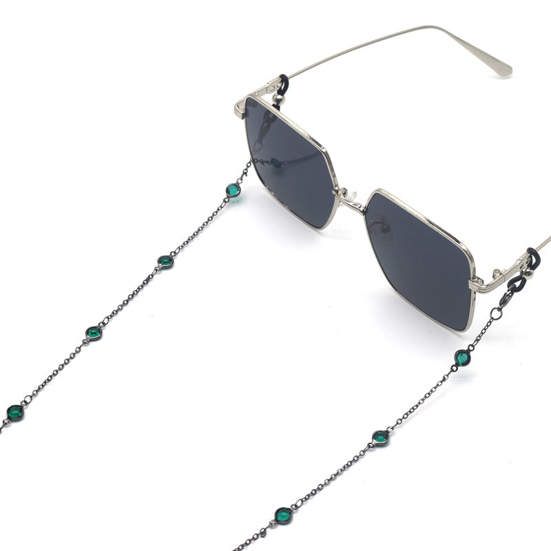 Stylish Crystal-Accented Eyewear Chain Bowlift
