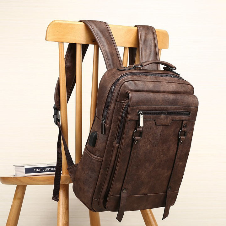 Premium Vintage Leather Backpack Bowlift