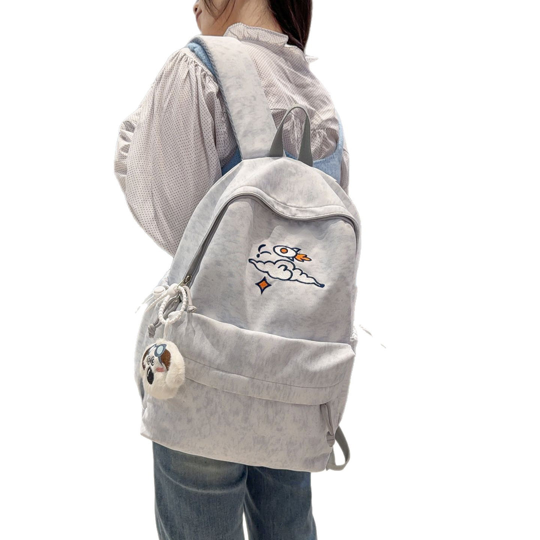 Fashionable backpack with artistic embroidery design Bowlift