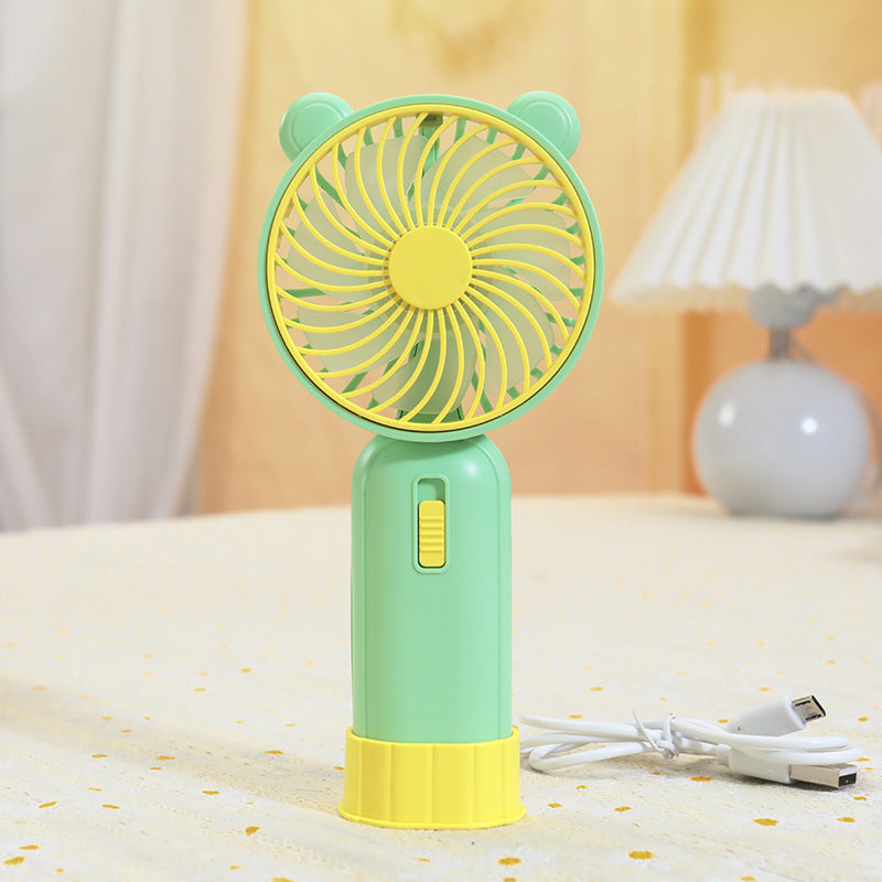 Ladies Portable Handheld Fan with Cute Bear Design Bowlift