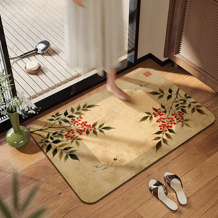 Decorative Floral Kitchen Mat