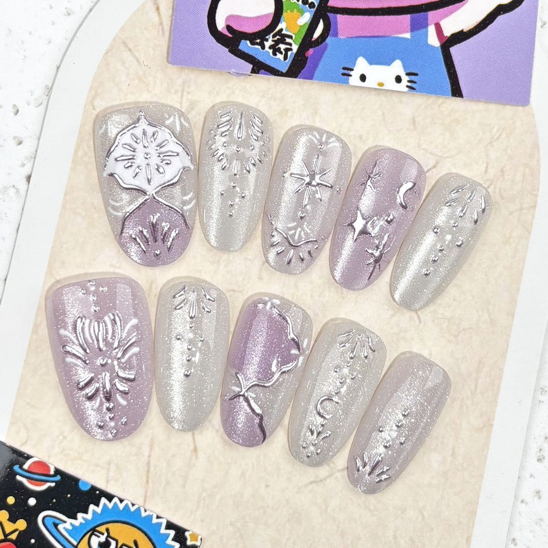 Elegantly Embellished Press-On Nail Set