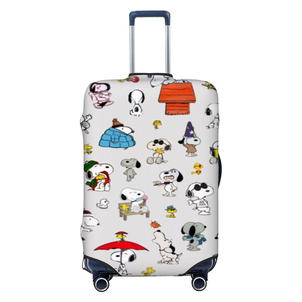 Unisex nano elastic suitcase cover with Snoopy comic motif, stretchy protective cover for trolley with four wheels Bowlift