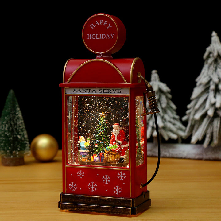 Nostalgic Christmas lantern with moving snowman scene Bowlift