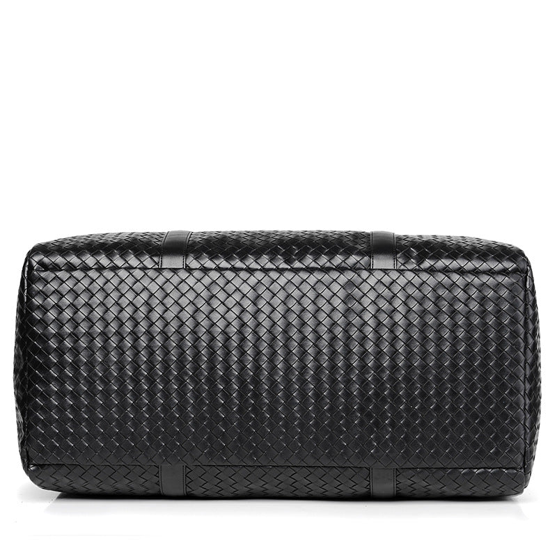 Woven Leather Weekend Duffel Bag Bowlift