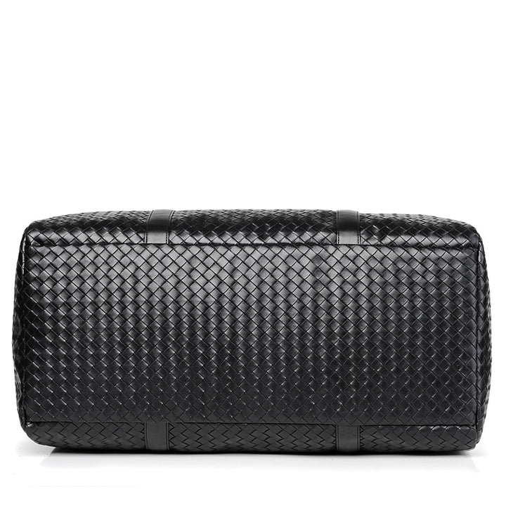 Woven Leather Weekend Duffel Bag Bowlift