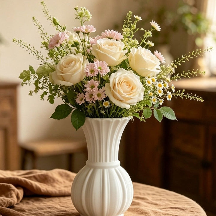 Elegant Ribbed Flower Vase Bowlift