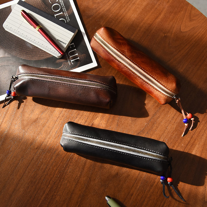 Unisex Premium Leather Pencil Case