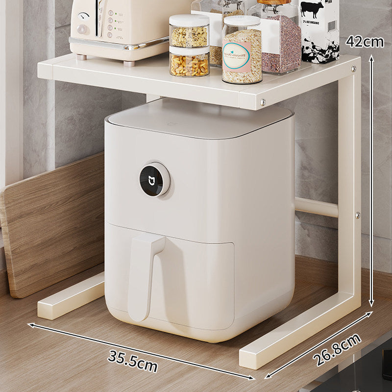 Minimalist C-Frame End Table with Wide Floating Shelf and Under-Table Clearance