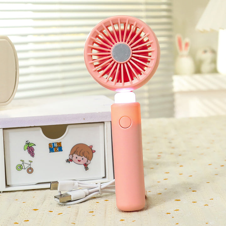 Portable handheld fan with LED light function Bowlift