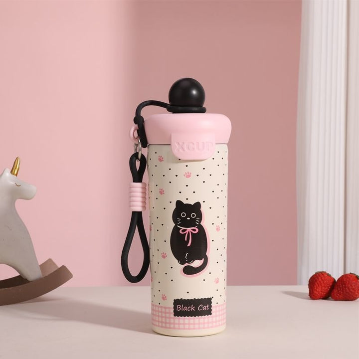 Ladies leisure drinking bottle with cute cat design Bowlift