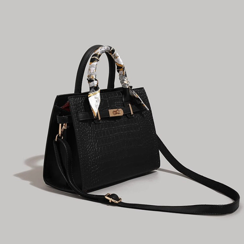Chic Crocodile-Embossed Handbag Bowlift