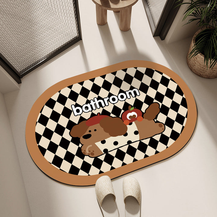 Cute Cartoon Dog Bath Mat Bowlift