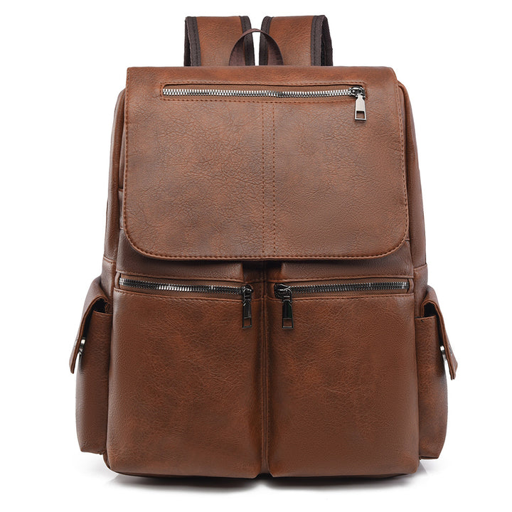 Stylish Multi-Pocket Leather Backpack Bowlift