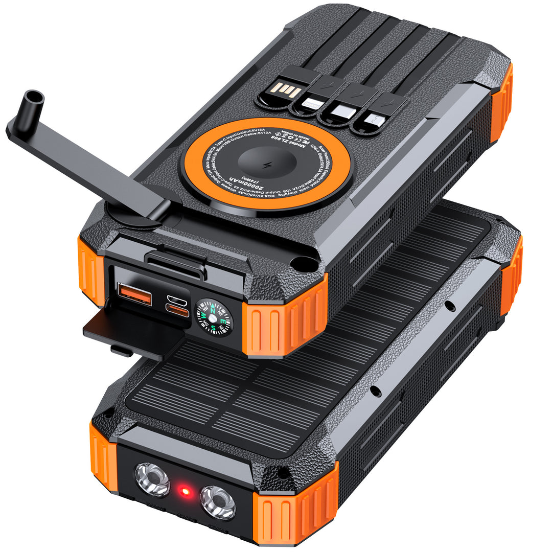 Outdoor Powerbank with solar charging function and integrated LED lamp Bowlift