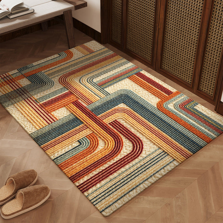 Textured Geometric Area Rug