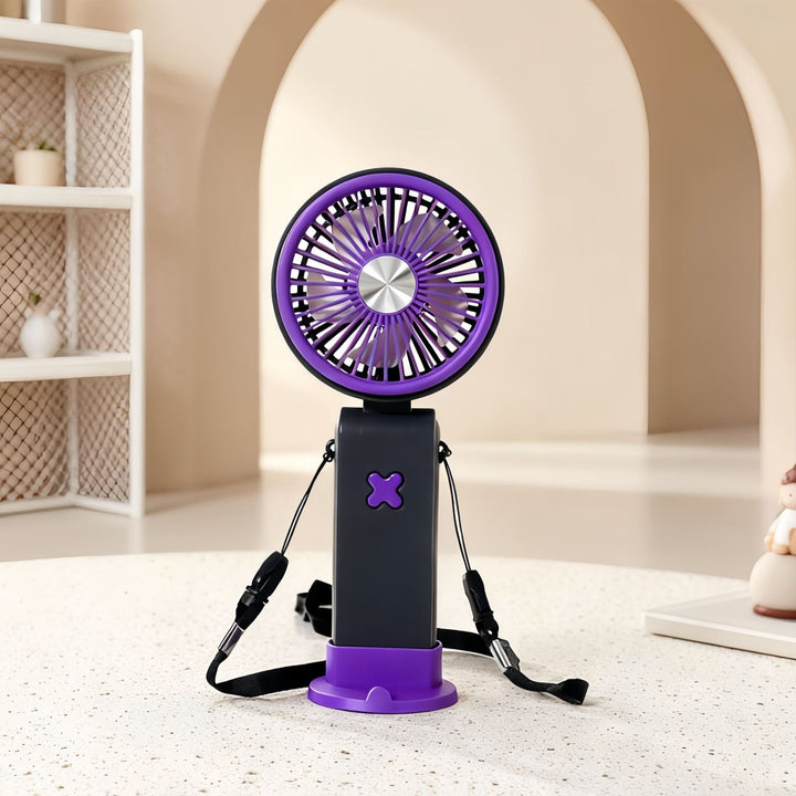Ladies Portable Hand Fan with USB Connection and Flexible Carrying System Bowlift