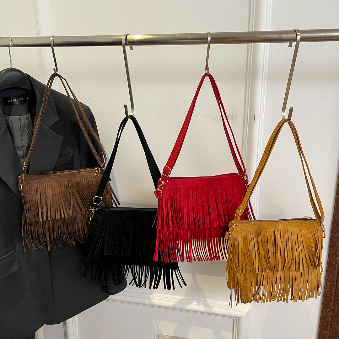 Fringe Suede Crossbody Bag