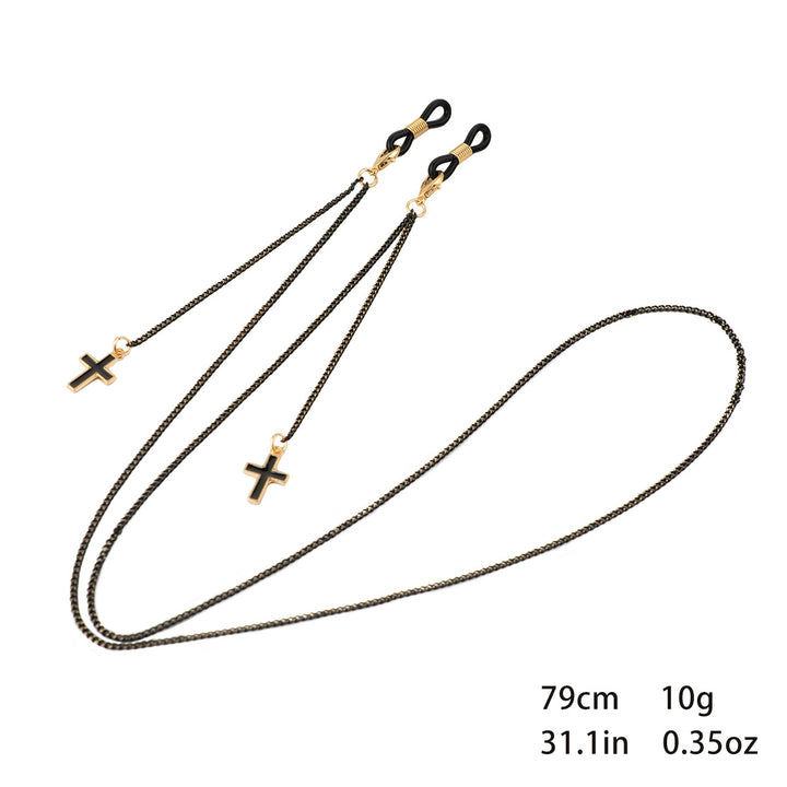 Stylish Beaded Cross Pendant Eyewear Chain Bowlift