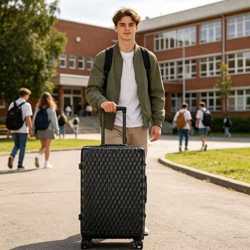 Unisex Honeycomb Textured Hard Shell Travel Suitcase Bowlift