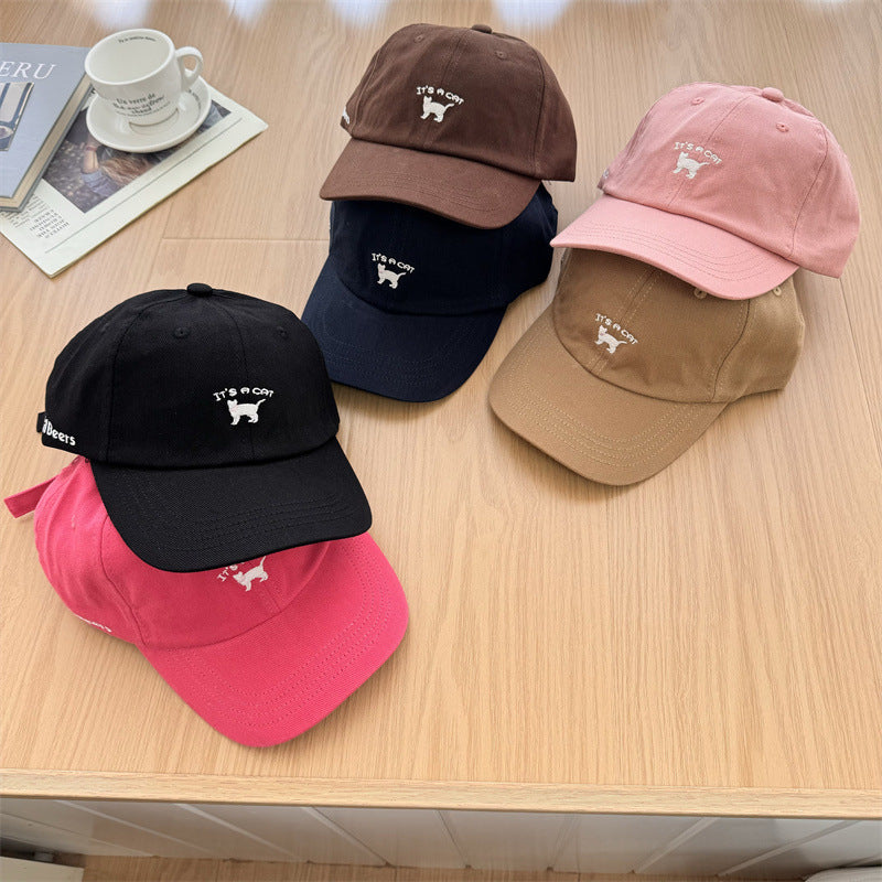 Women's Playful Cat-Embroidered Baseball Cap Bowlift