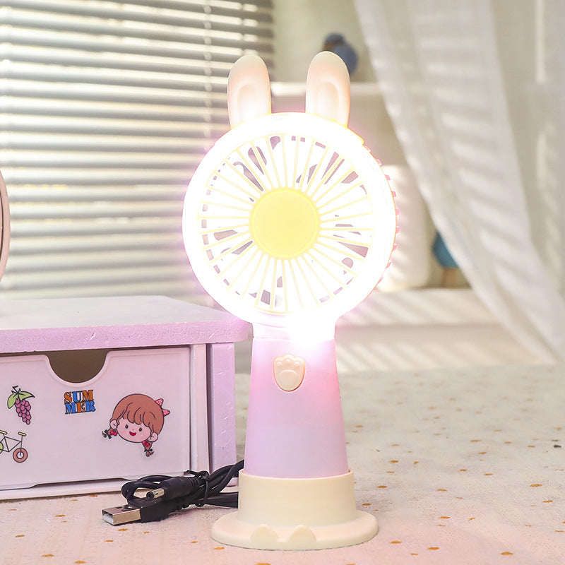 Portable USB Hand Fan with Integrated LED Light Bowlift