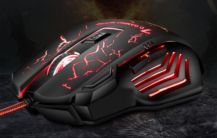 High-Precision Gaming Mouse with Adjustable DPI Bowlift
