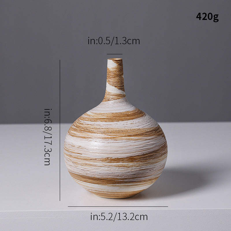 Artistic Spiral Design Ceramic Vase Bowlift