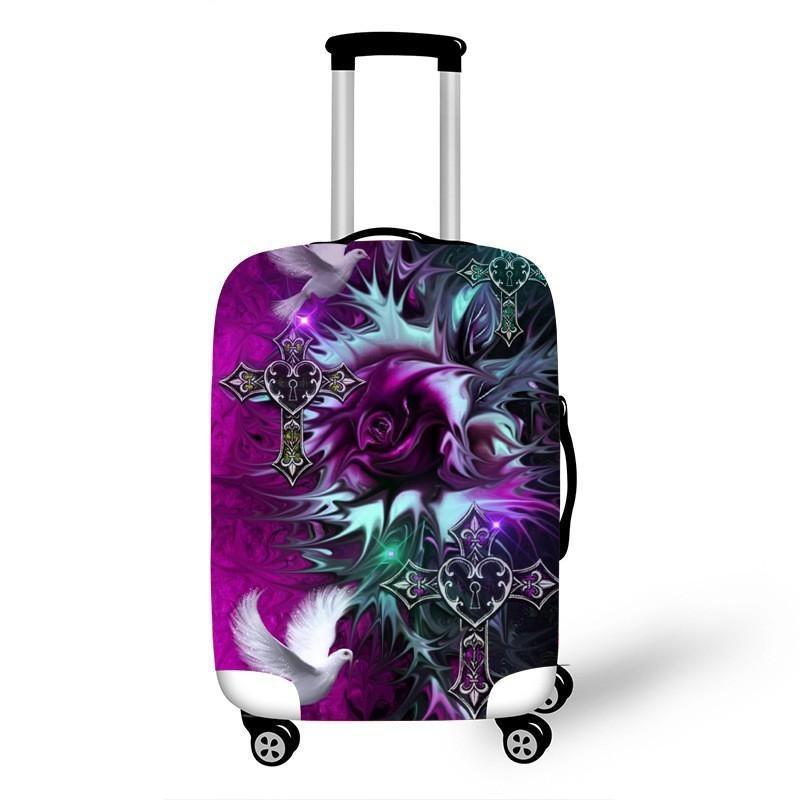 Women's hardshell travel suitcase with floral design Bowlift