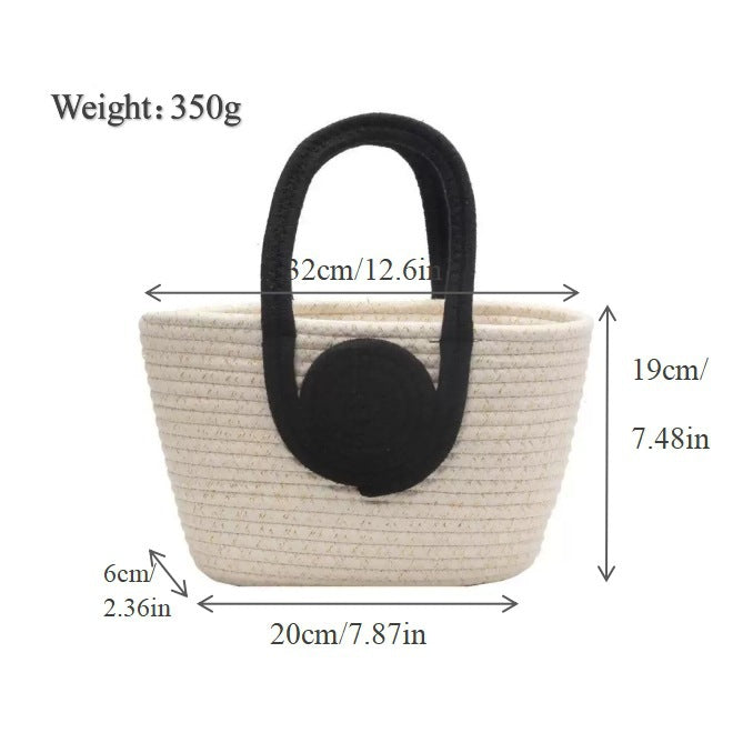Trendy Handbag Made of Braided Natural Material Bowlift