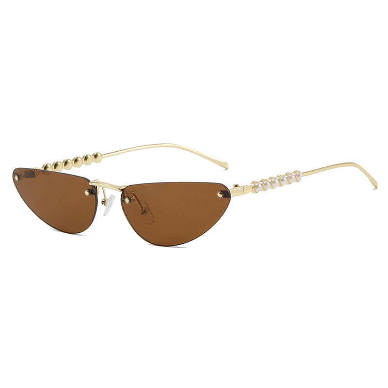 Women's Cat-Eye Sunglasses with Luxurious Details and Protective UV Filter Bowlift