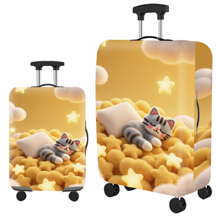 Tropical Leaf Print Hard Shell Luggage Bowlift