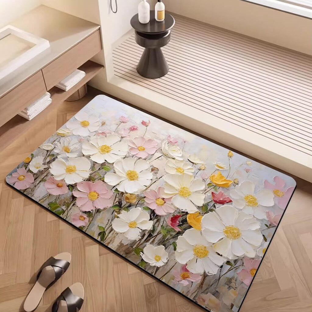 Artistic Floral Pattern Area Mat Bowlift