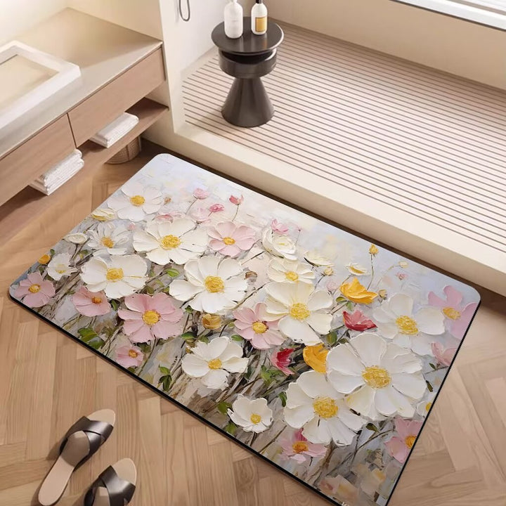 Artistic Floral Pattern Area Mat Bowlift