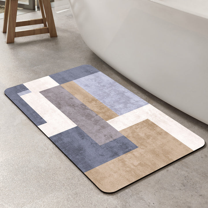 Stylish Geometric Pattern Bath Mat Bowlift