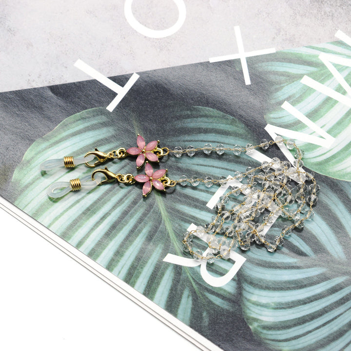 Elegant Floral-Accented Eyewear Chain Bowlift