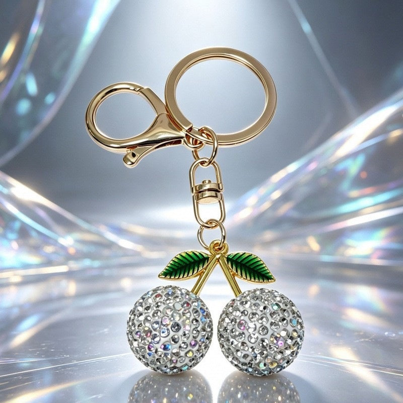 Glamorous keychain with sparkling cherries Bowlift